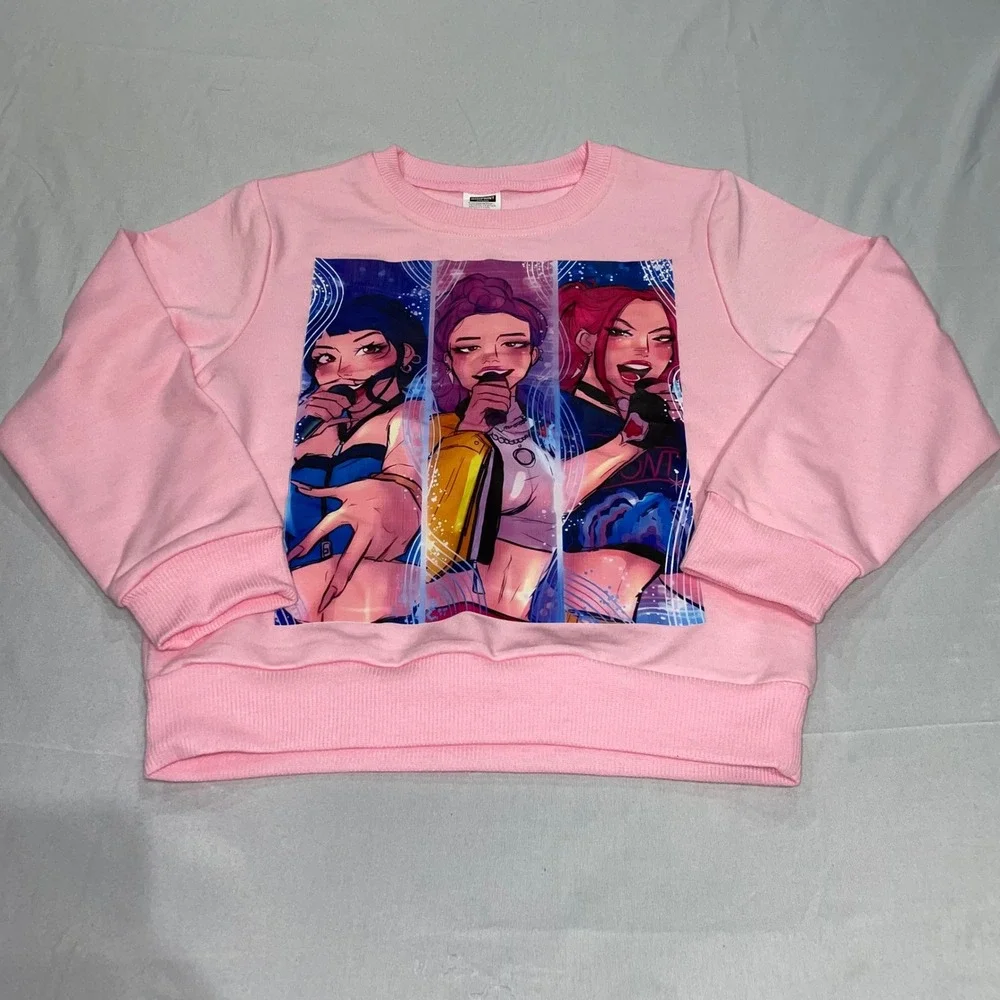 Digiprint Apparel Pink Anime Girl Graphic Sweatshirt Kids Size 120‎ (S) Crewneck